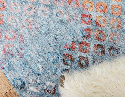 Devan - Rainbow Square Pattern Rug