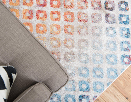 Devan - Rainbow Square Pattern Rug